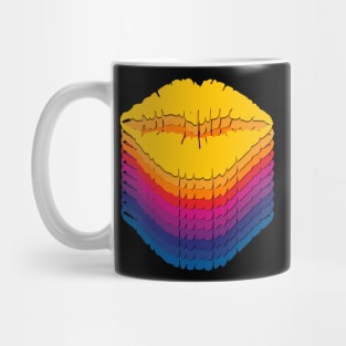 Kissing lips illustration in a variety of colors Mug